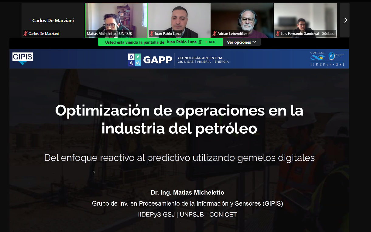 Experiencias sobre gemelos digitales aplicados a la industria del petróleo en un encuentro del GAPP